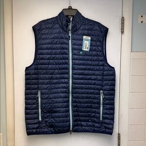 Quilted Navy Men's Vest with Light-Contrast Zippers